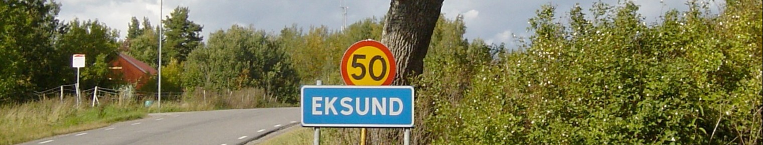 Vägen till Eksund och vägskylten